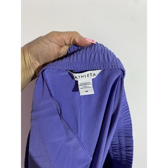 Athleta Pants 18 Arrival Dark Adonis Purple Ankle Straight Leg Travel Athleisure - Picture 4 of 15